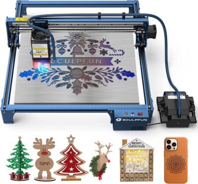 SCULPFUN S30 Pro Max Laser Engraver with Auto Air Assist, 20W Output Power CNC Laser Cutter