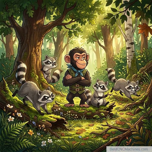 four rabid racoons and a chimp named chuck