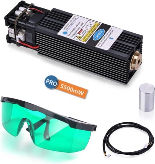 Upgraded Engraver Module for CNC Machine, Mcwdoit 445nm 5500mW Optical Power/ 20W Electric Power for CNC Router 3018Pro/ 3018 Max/4540