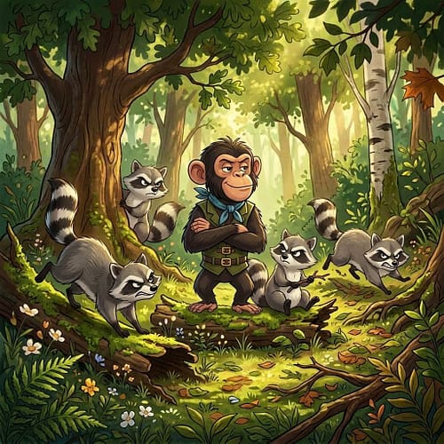 four rabid racoons and a chimp named chuck